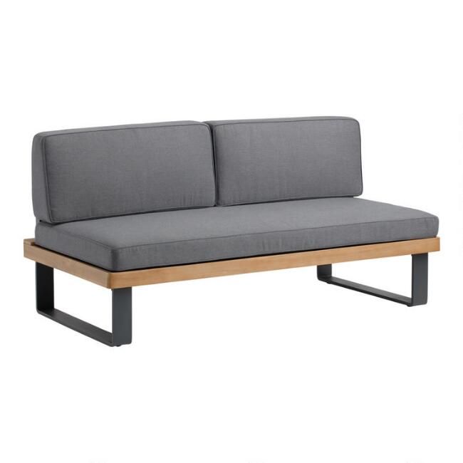 Gray Metal and Wood Alicante II Outdoor Bench | World Market