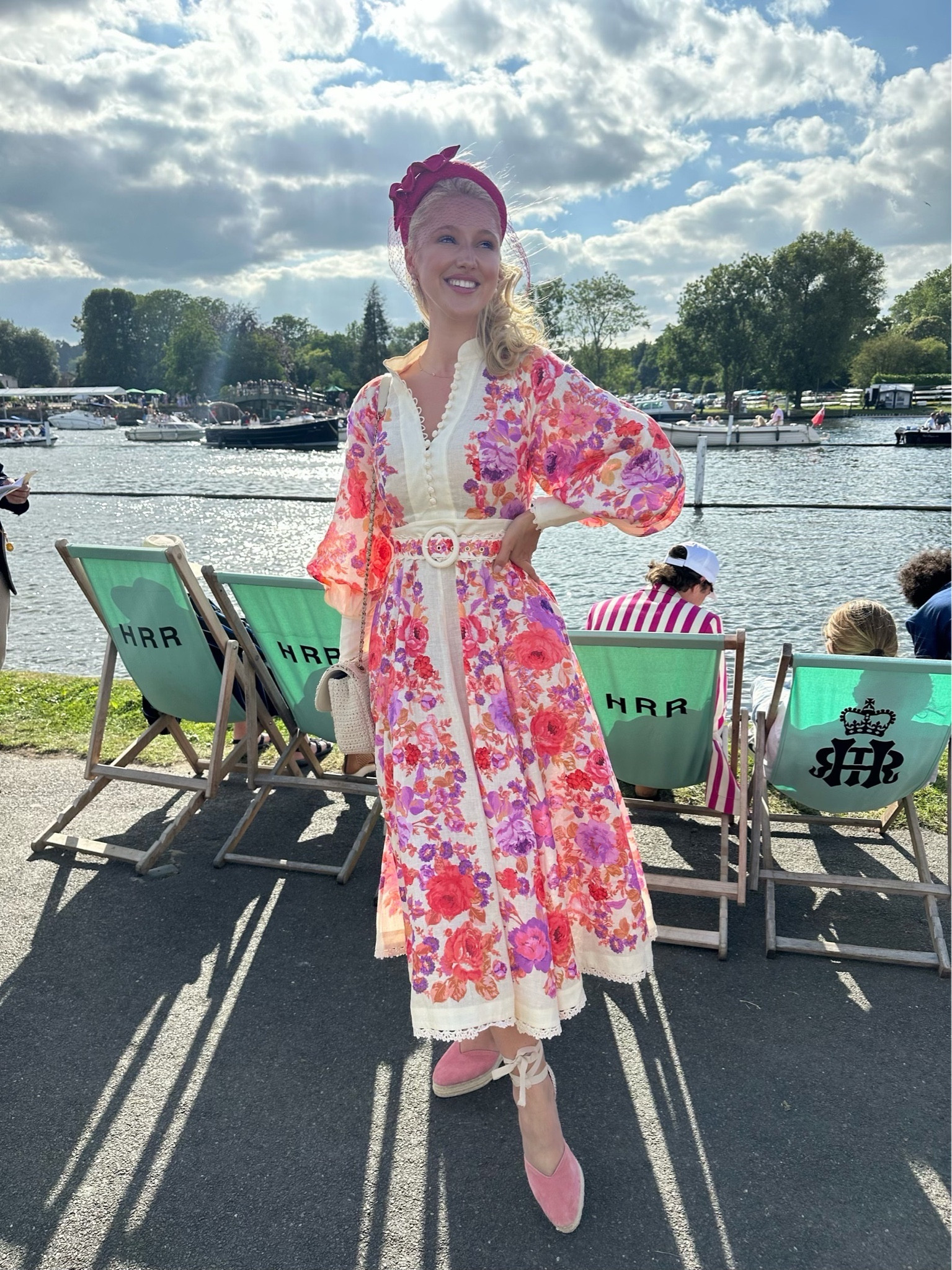 Henley Regatta outfit, rowing outfit, sporting event outfit inspiration, pink dress, Zimmerman dress, pink belted dress, pink hat, Manebi wedge heels, espadrilles, Dyson hairstyle, event outfit 

#LTKSeasonal #LTKstyletip #LTKeurope