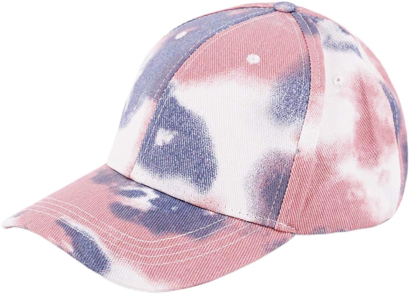 Tie Dye Baseball Hat Rainbow Ponytail Adjustable Cap Snapback for Women | Amazon (US)