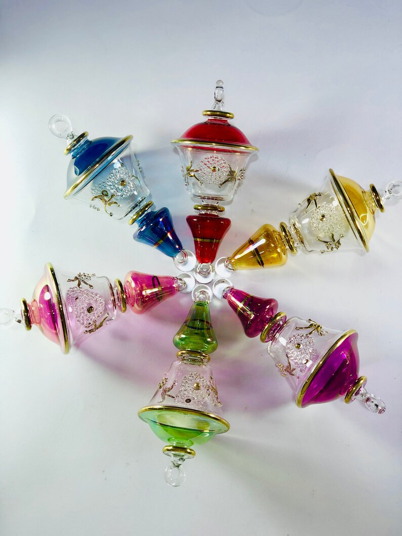 Egyptian Hand Blown Glass Christmas Ornaments Decorative by - Etsy | Etsy (US)