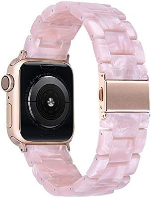 V-MORO Resin Band Compatible with Apple Watch Band 38mm 40mm iWatch Series 4/3/2/1 with Stainless... | Amazon (US)
