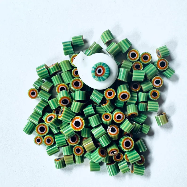 Viking Inspired Murrini - Green Striped Birdseye Design - COE104 Murrini Murrine Millefiore - Ets... | Etsy (US)