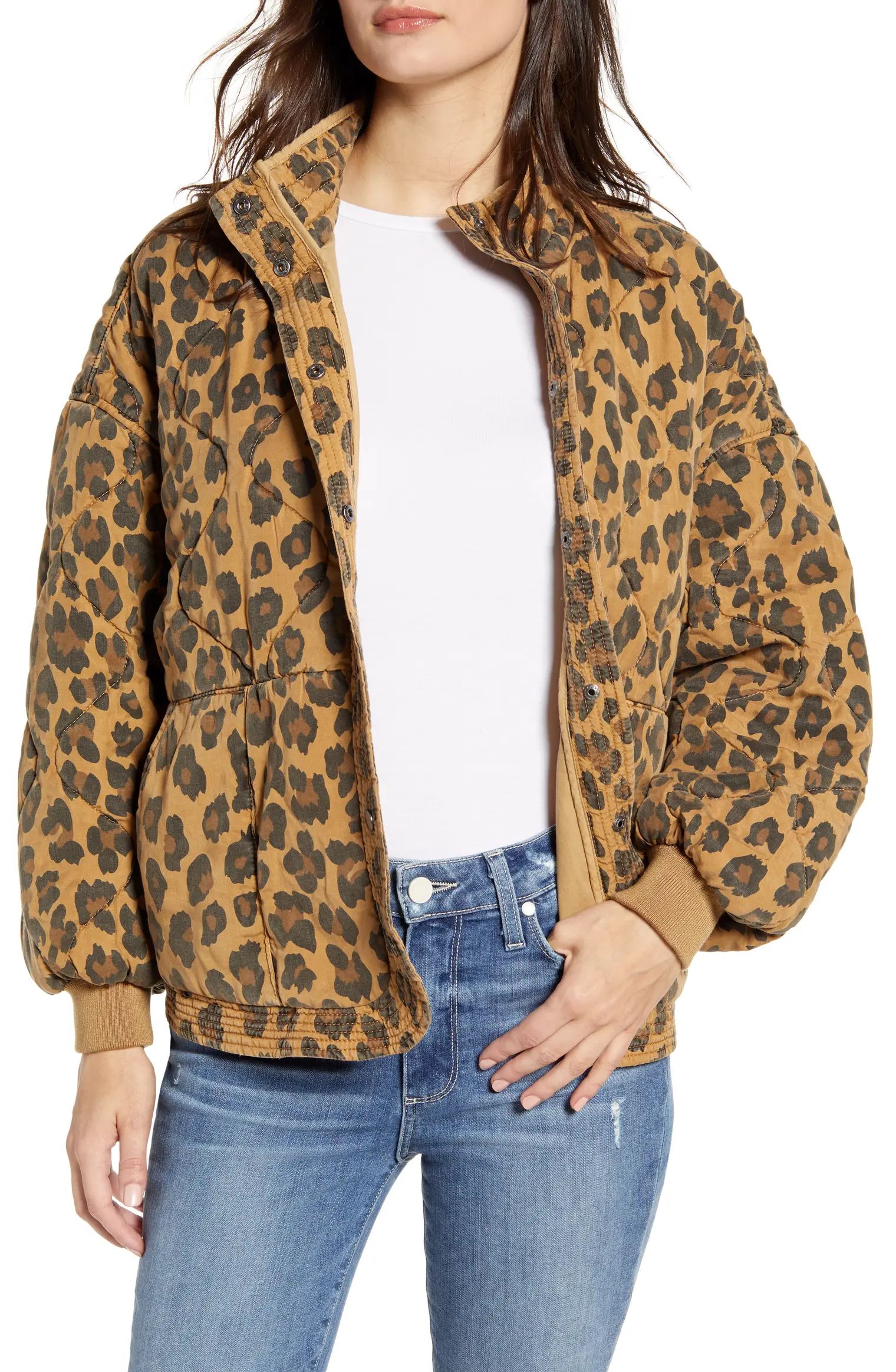 Leopard Print Quilted Jacket | Nordstrom