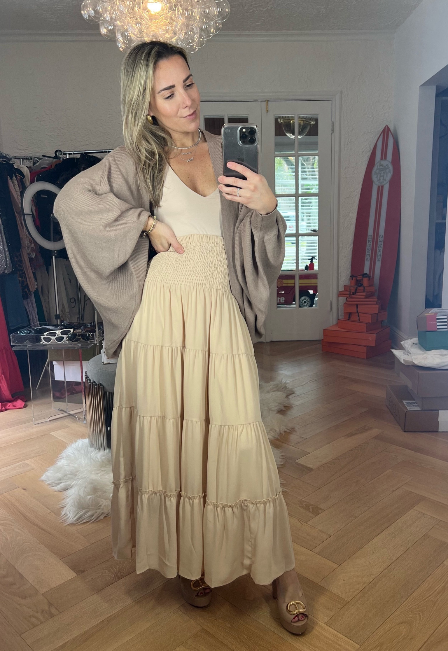 New Amazon 2024 Haul! 

How cute is this boho beige skirt? The waist is elastic and is so comfy! The skirt is maternity friendly too. Paired it with a beige bodysuit I already had - totally recommend having one in your wardrobe. Then finished styling the outfit with this amazon beige cardigan sweater. This outfit runs true to size and will look great with flats, boots, or heels! 

#LTKfamily #LTKfindsunder50 #LTKbump