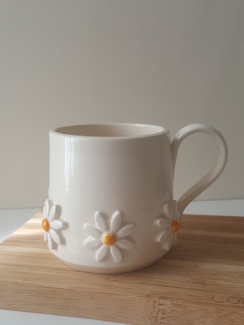 Ceramic mug, Daisy coffee mug, tea cup | Etsy (AU)