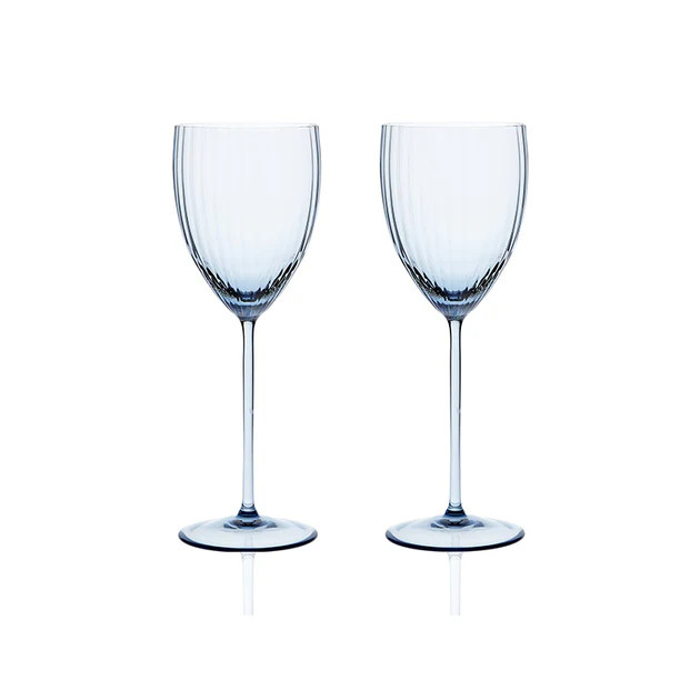 Laguna Blue White Wine Glasses | Cailini Coastal