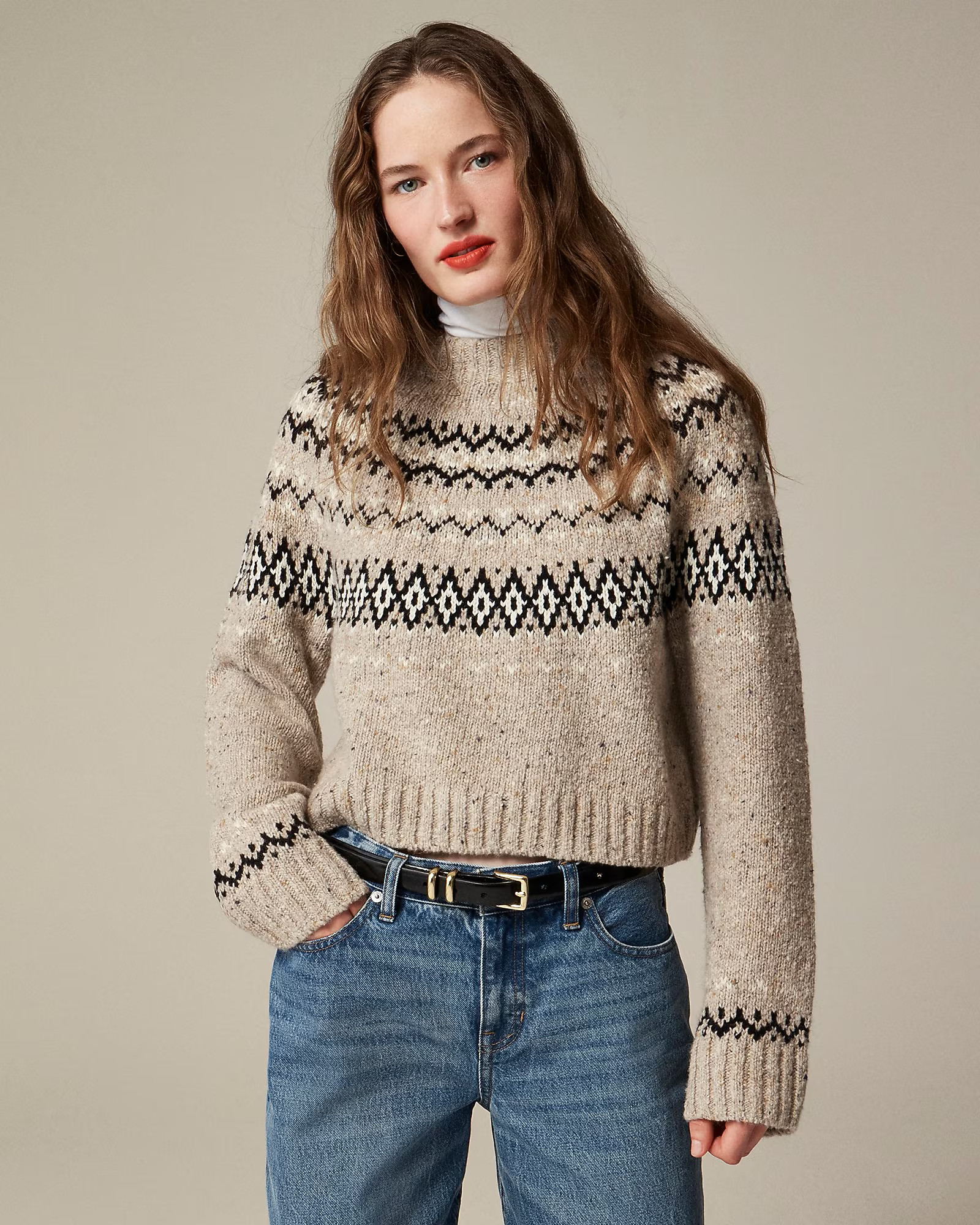 Fair Isle wide-mockneck sweater | J. Crew US