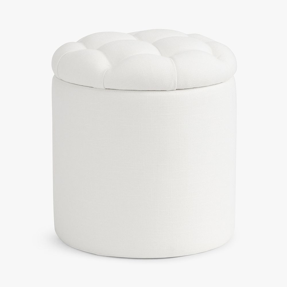 Tufted Round Storage Ottoman | Pottery Barn Teen