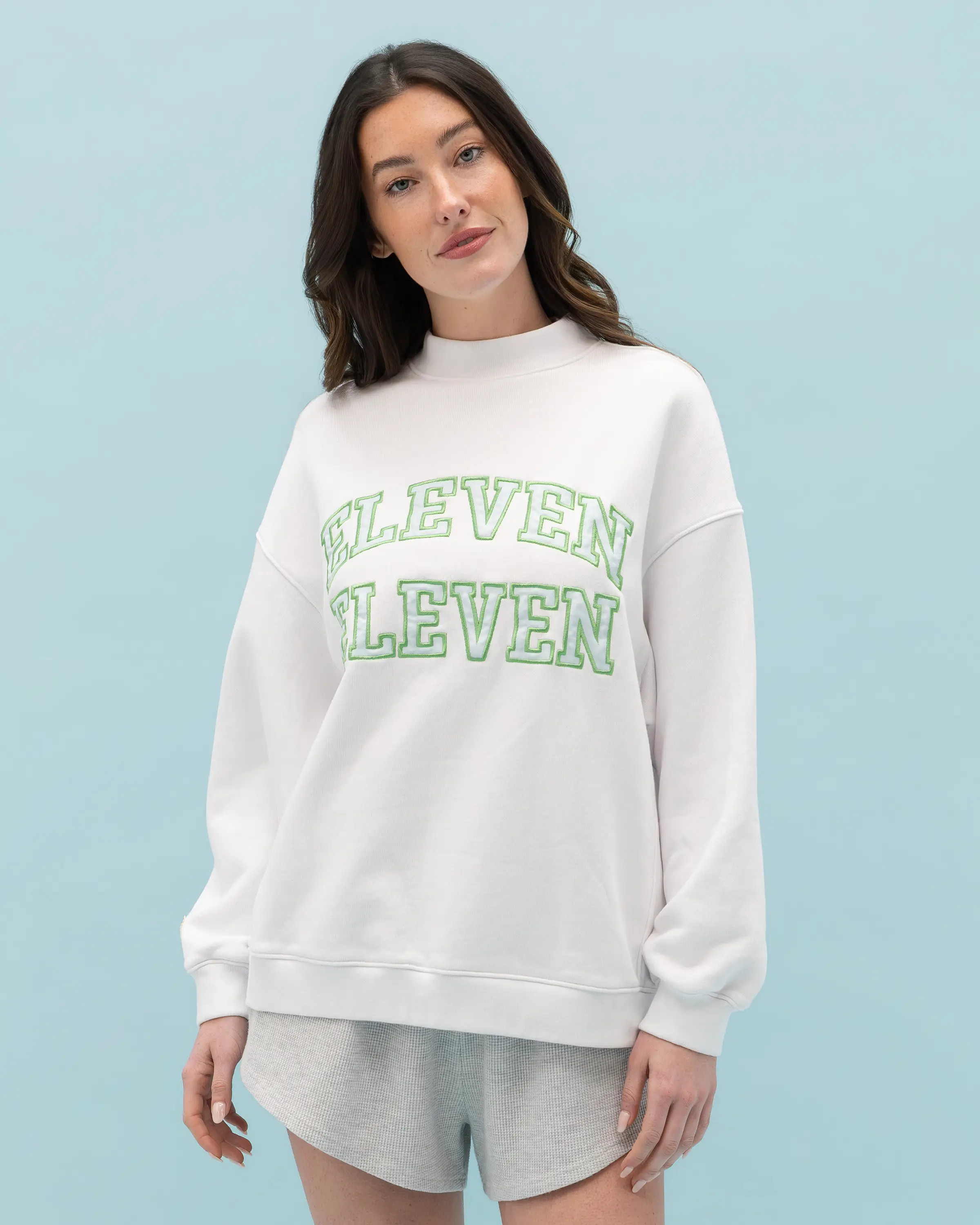 Vintage Mockneck in White | Eleven Eleven