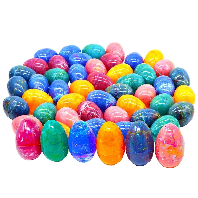 Joyfy 72 packs Iridescent Easter Eggs Bulk, 3.15" Fillable Empty Plastic Easter Eggs for Easter E... | Walmart (US)