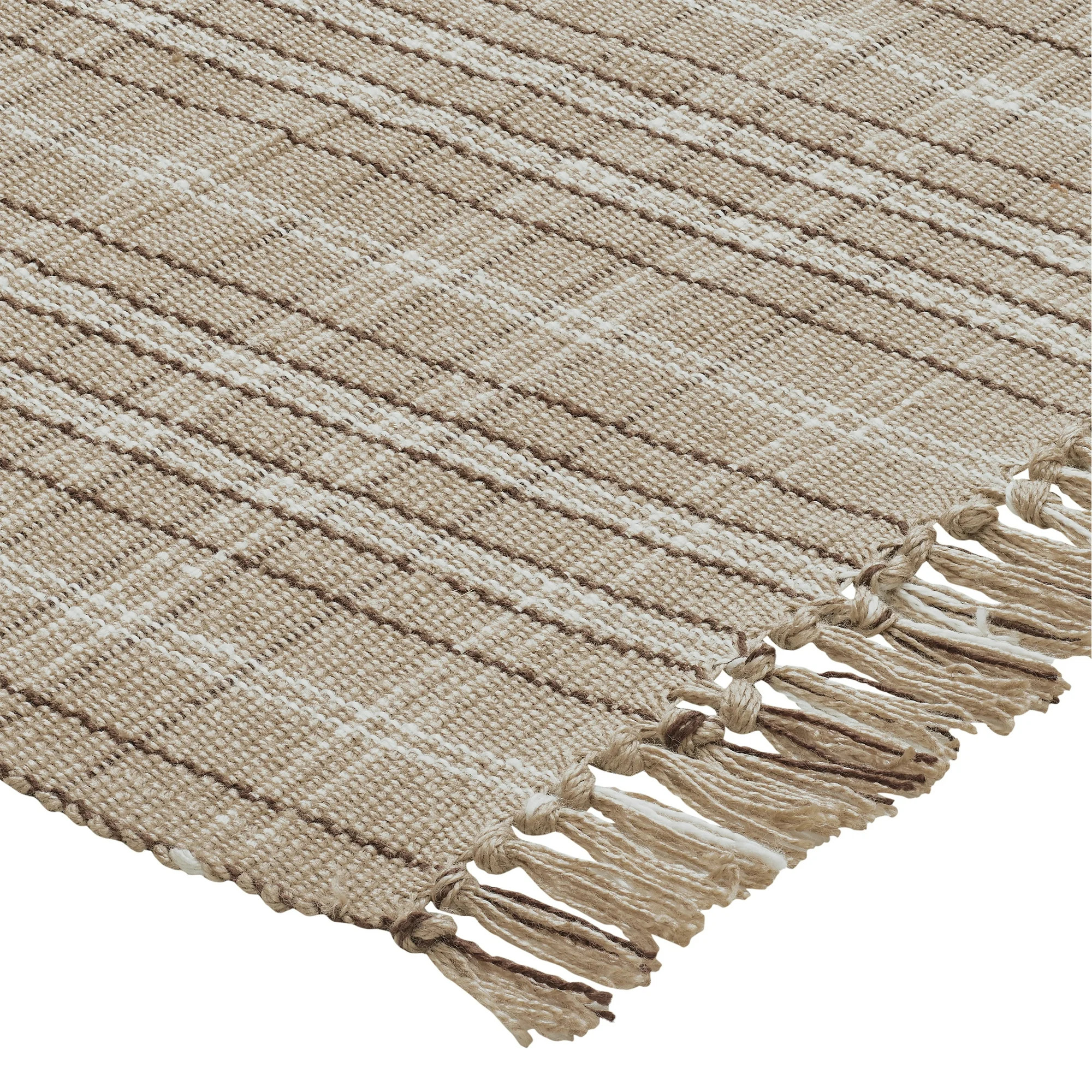 My Texas House Neutral Check Indoor/Outdoor Layering Rug, 38" x 58" | Walmart (US)