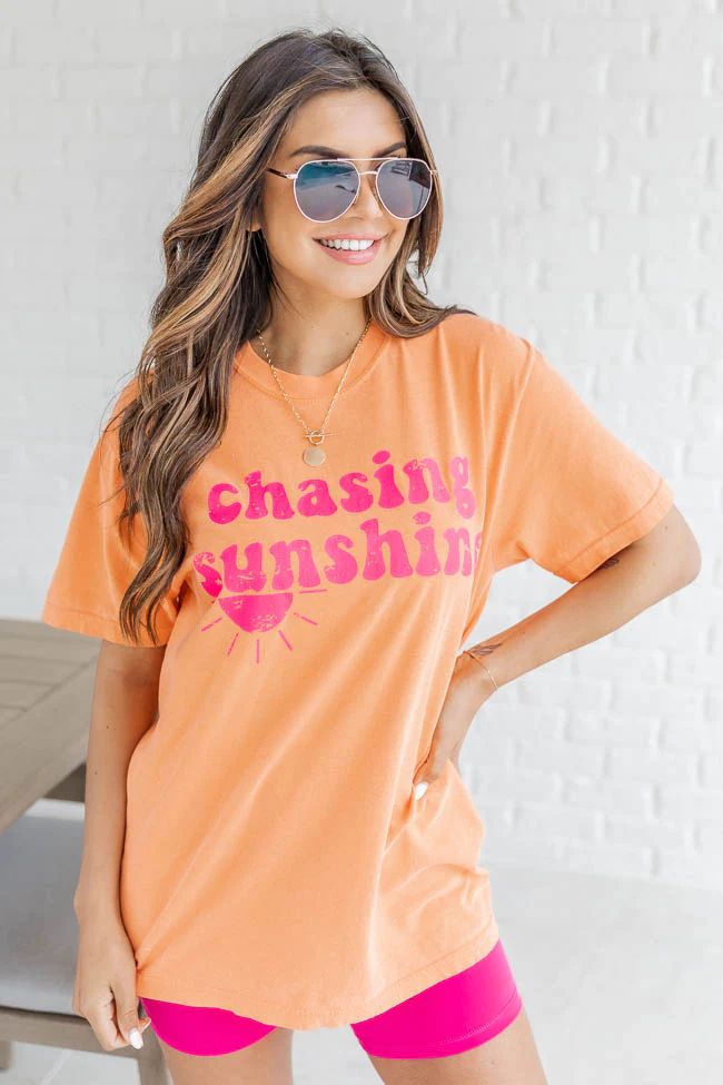 Chasing Sunshine Burnt Orange Graphic Tee FINAL SALE | Pink Lily