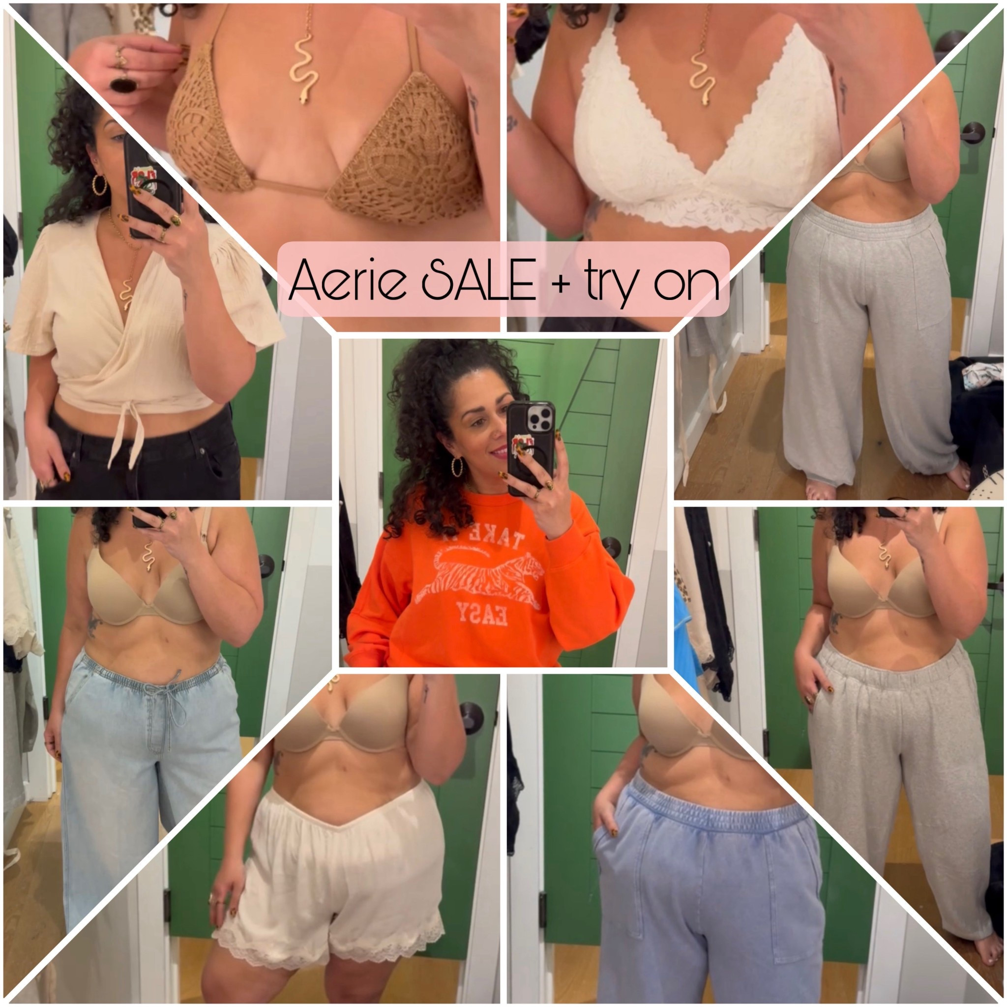 @Aerie fitting room try on ! Can you guess which ones I got ?? All styles on SALE right now ! but it’ll be over by tonight !

#LTKSaleAlert #LTKMidsize #LTKPlusSize