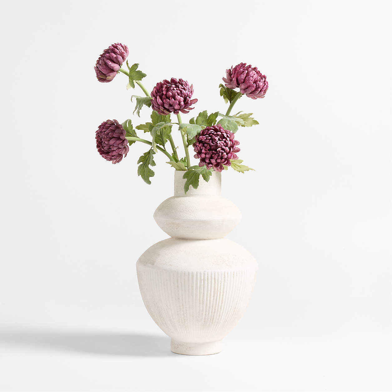 Faux Purple Chrysanthemum Stem 26" by Abigail Ahern | Crate & Barrel | Crate & Barrel
