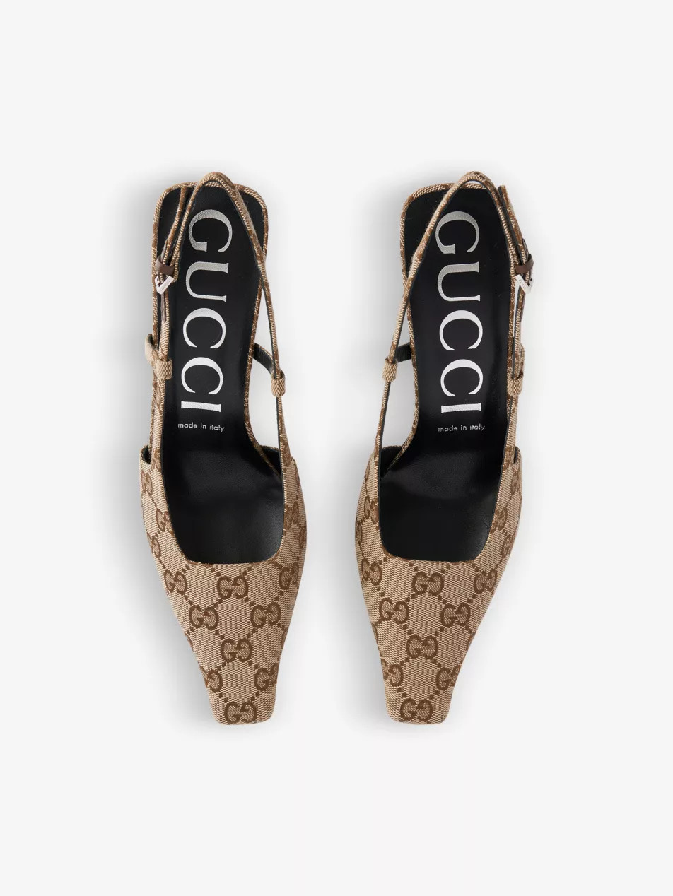 Monogram-canvas demi pumps | Selfridges