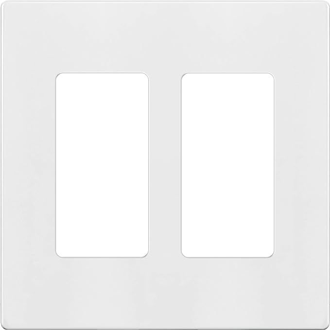 ENERLITES - SI8832-W-STICKER Screwless Decorator Wall Plates Child Safe Outlet Covers, Size 2-Gan... | Amazon (US)