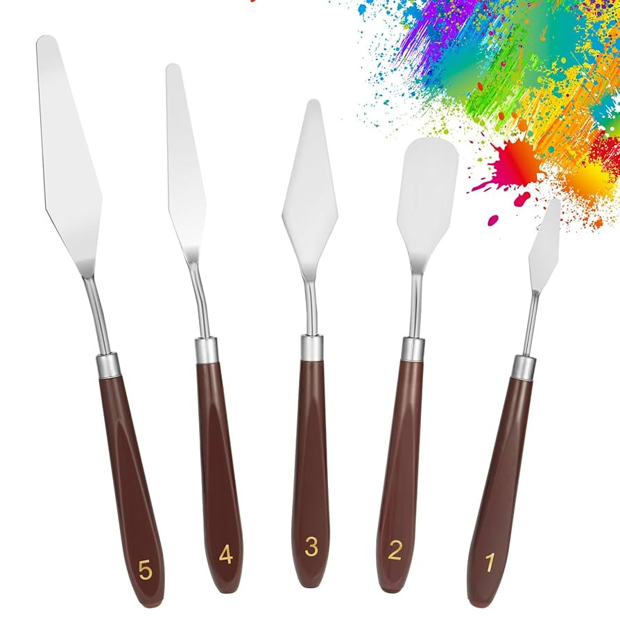 5pcs Palette Knife,Stainless Steel Spatula Palette Knife set, Pallet Knife,Painting Knives,Oil Pa... | Amazon (US)
