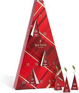 Tea Forte Warming Joy Tea Advent Calendar, Holiday Tea Gift Set of 24 Pyramid Infuser Tea Bags wi... | Amazon (US)