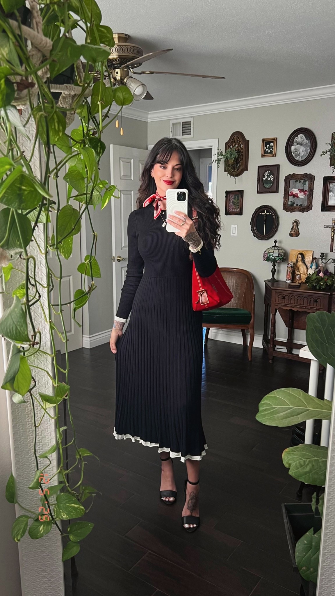 Amazon dress with pops of red 

#LTKHoliday #LTKootd