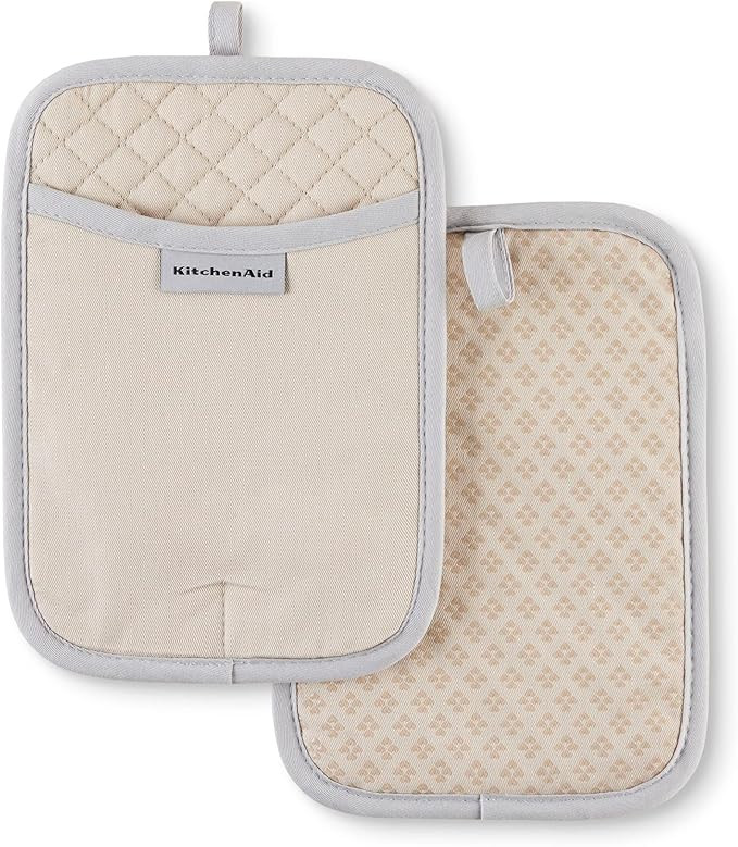 KitchenAid Asteroid Pot Holder 2-Pack Set, Milkshake Tan, 7"x10" | Amazon (US)