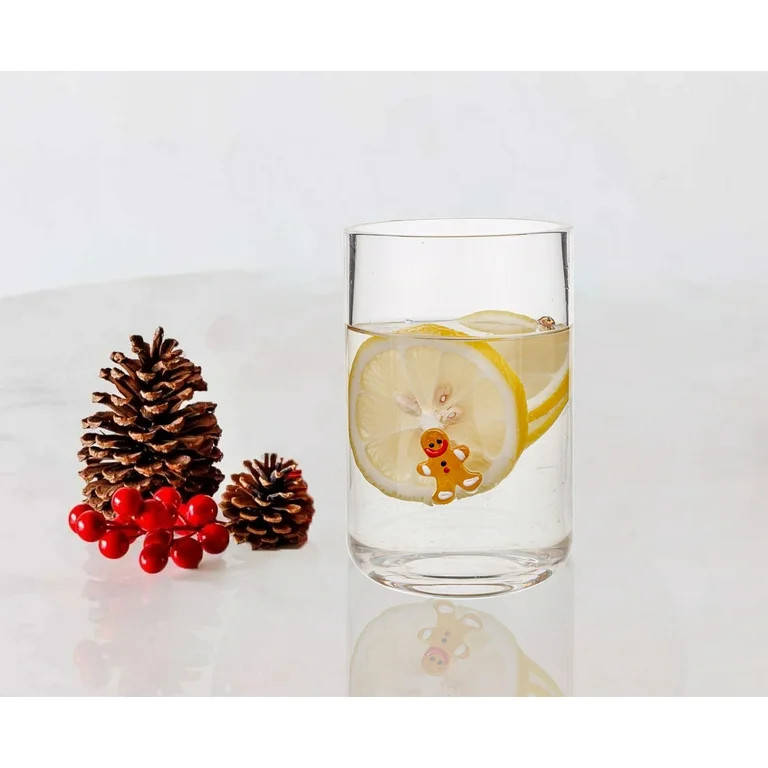 Holiday Time Gingerbread Man Charm Drinking Glass 16 OZ | Walmart (US)