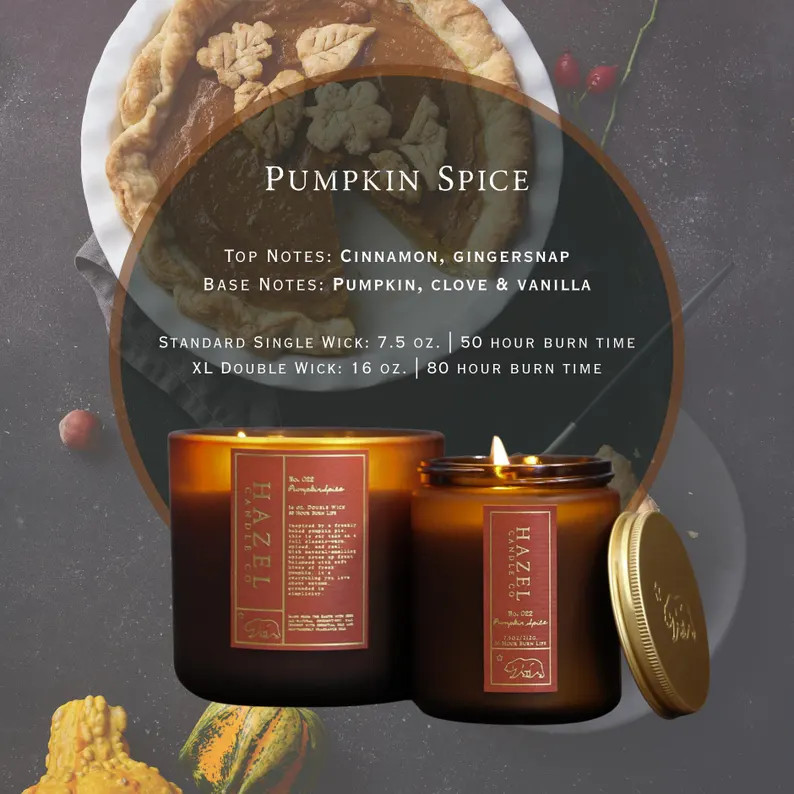 Pumpkin Spice Candle / Soy Wax Candles / Fall Candles / Autumn Candles / Soy Candles Handmade - E... | Etsy (US)
