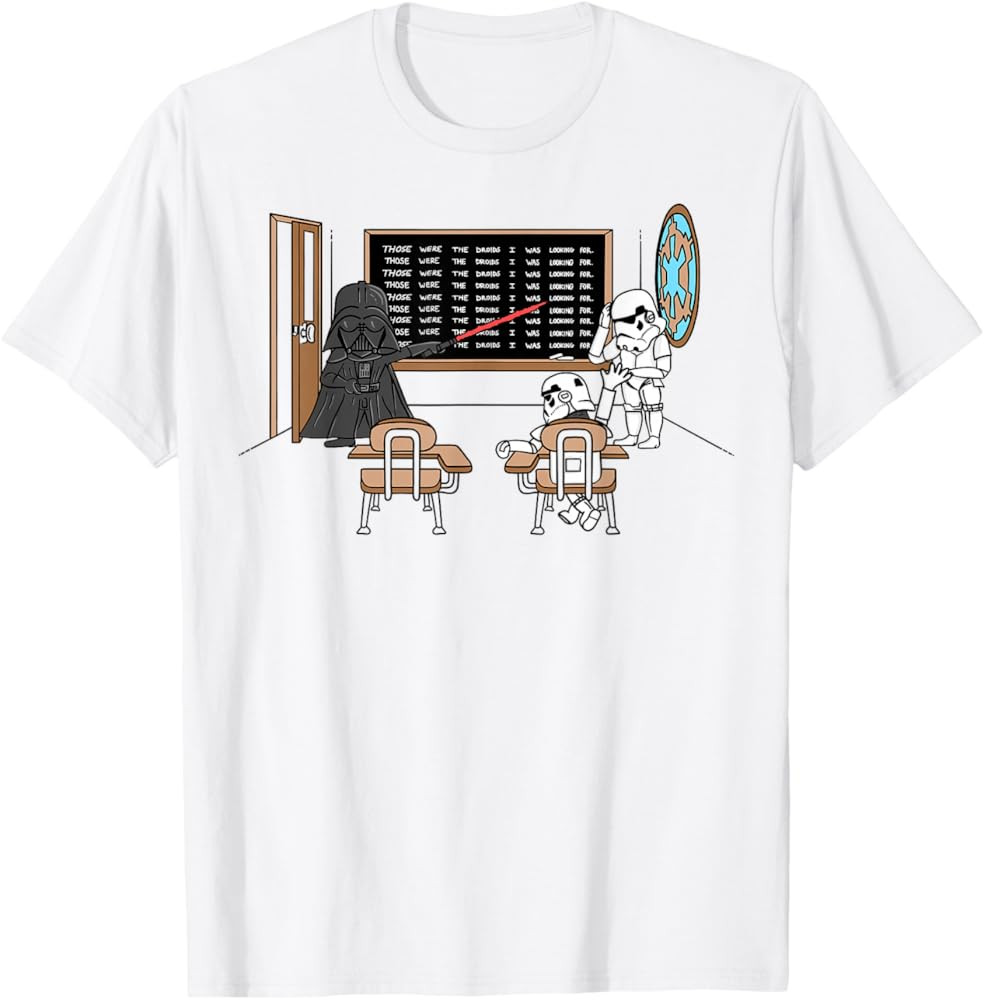 Darth Vader Those Were The Droids Classroom Doodle T-Shirt | Amazon (US)