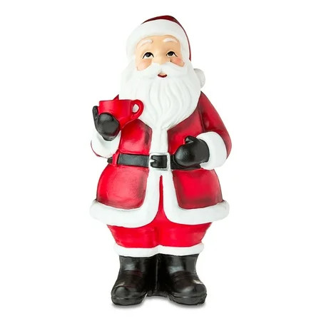 Santa with Mug Christmas Tabletop Decoration, Red and White, 8", by Holiday Time | Walmart (US)