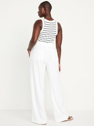 High-Waisted Linen-Blend Wide-Leg Pants | Old Navy (US)