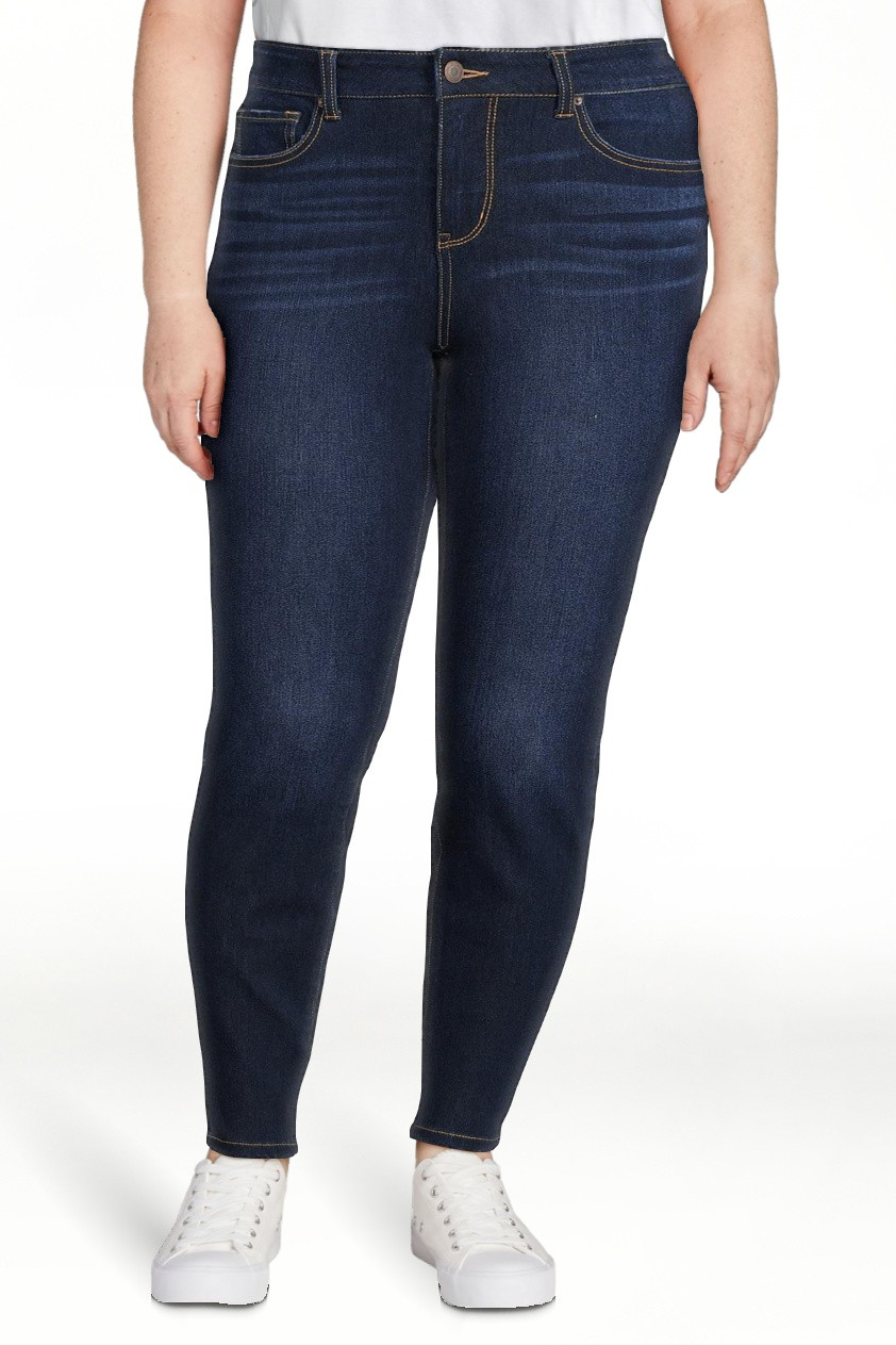 Time and Tru Women's High Rise Skinny Jeans, Available in 27", 29" Inseams, Sizes 2-20 | Walmart (US)