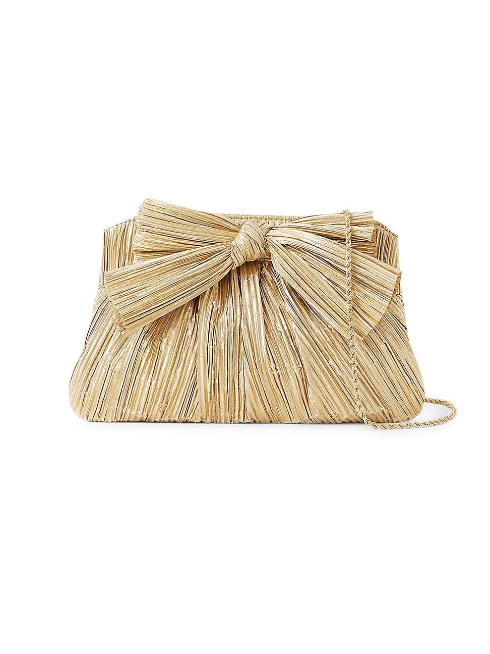 Women's Rayne Knotted Lamé Satin Clutch - Gold | Saks Fifth Avenue