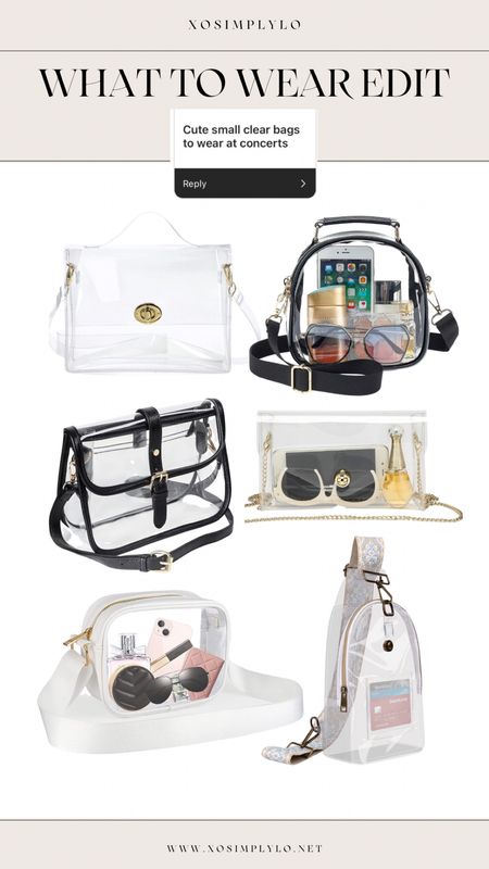 Clear bag roundup perfect for concerts & stadiums 

Handbag, purse, transparent, clea bag, 

#LTKFind #LTKstyletip #LTKunder50
