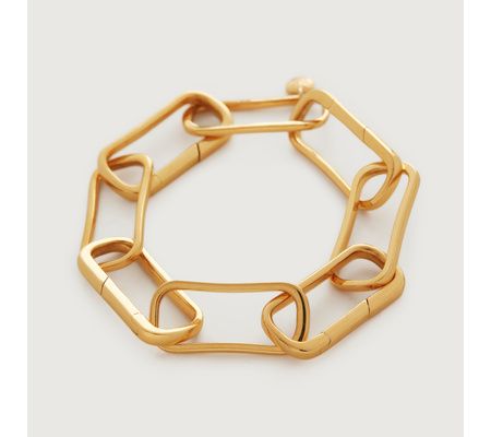 Gold Alta Capture Large Link Charm Bracelet | Monica Vinader (US)