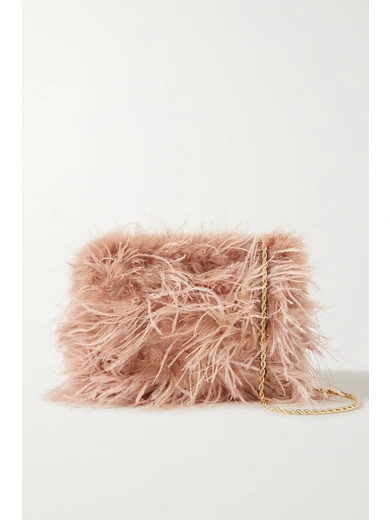 Loeffler Randall - Zelda Feather Shoulder Bag - Antique rose | NET-A-PORTER (US)