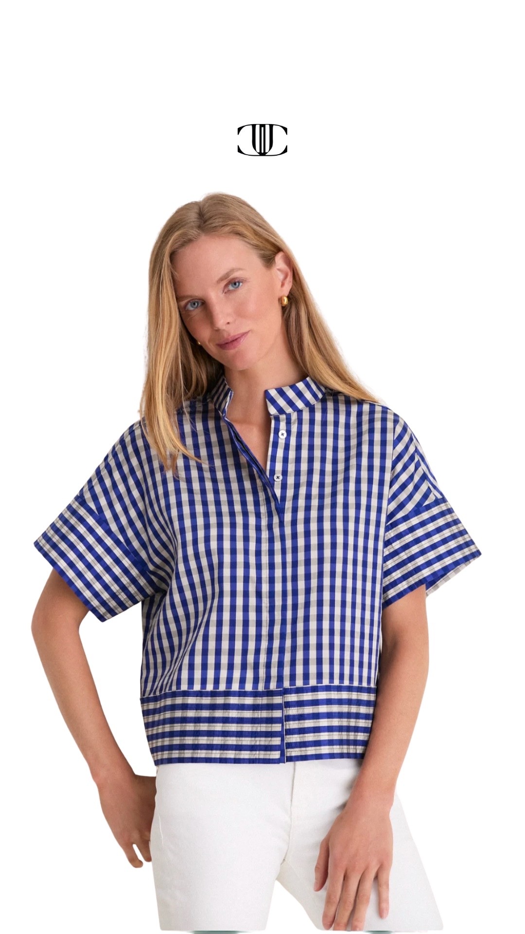 The top also has a matching skirt, but I particularly love it paired with a crisp pair of white denim.