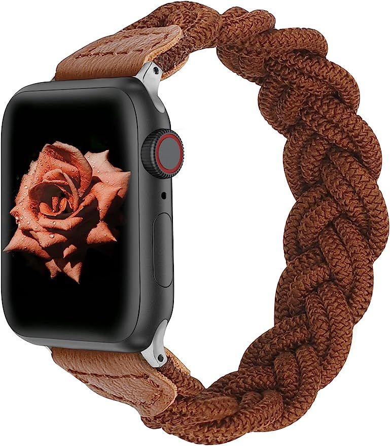 Wearlizer Stretchy Braided Band Compatible with Apple Watch Bands Women 38mm 40mm 41mm 42mm 44mm ... | Amazon (US)