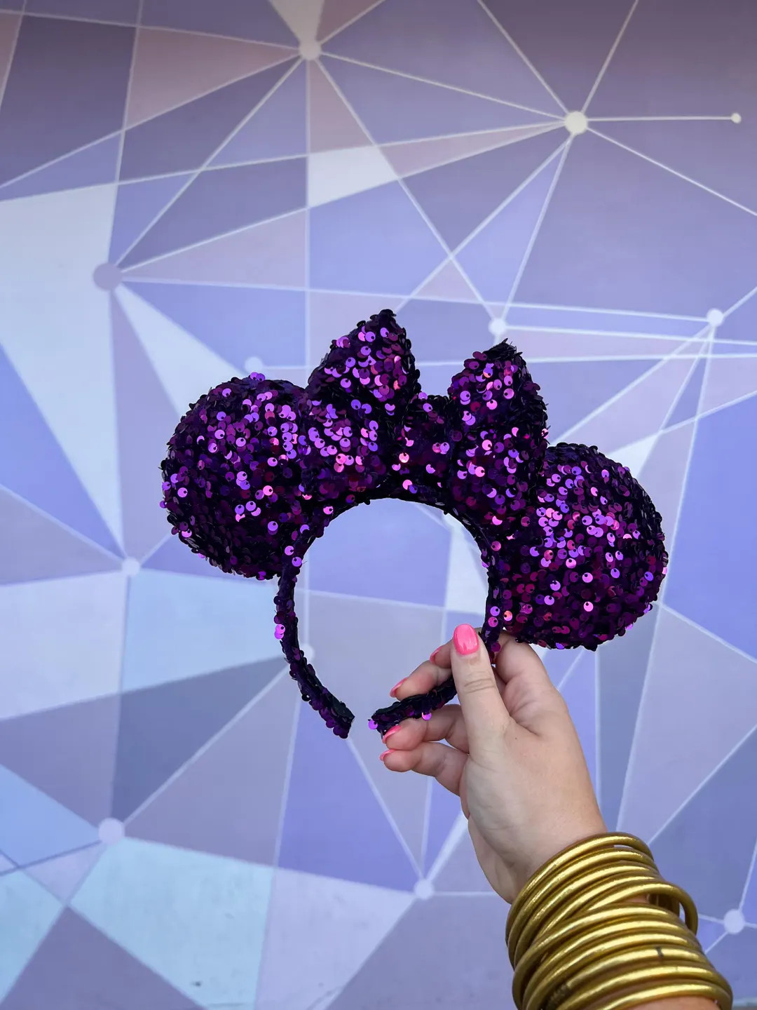 Purple Sequin Mouse Ears - Etsy | Etsy (US)
