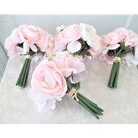 Pink Rose Bridesmaids Wedding Flower Bouquets | Etsy (US)