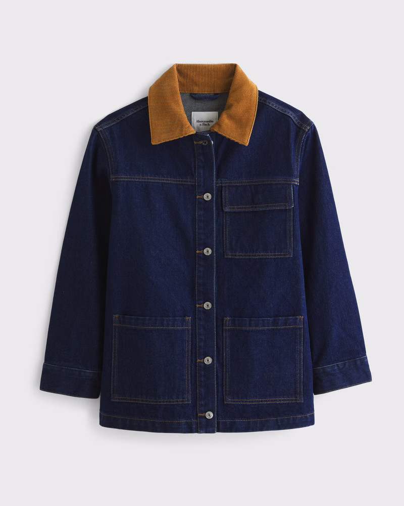 Denim Utility Shirt Jacket | Abercrombie & Fitch (US)