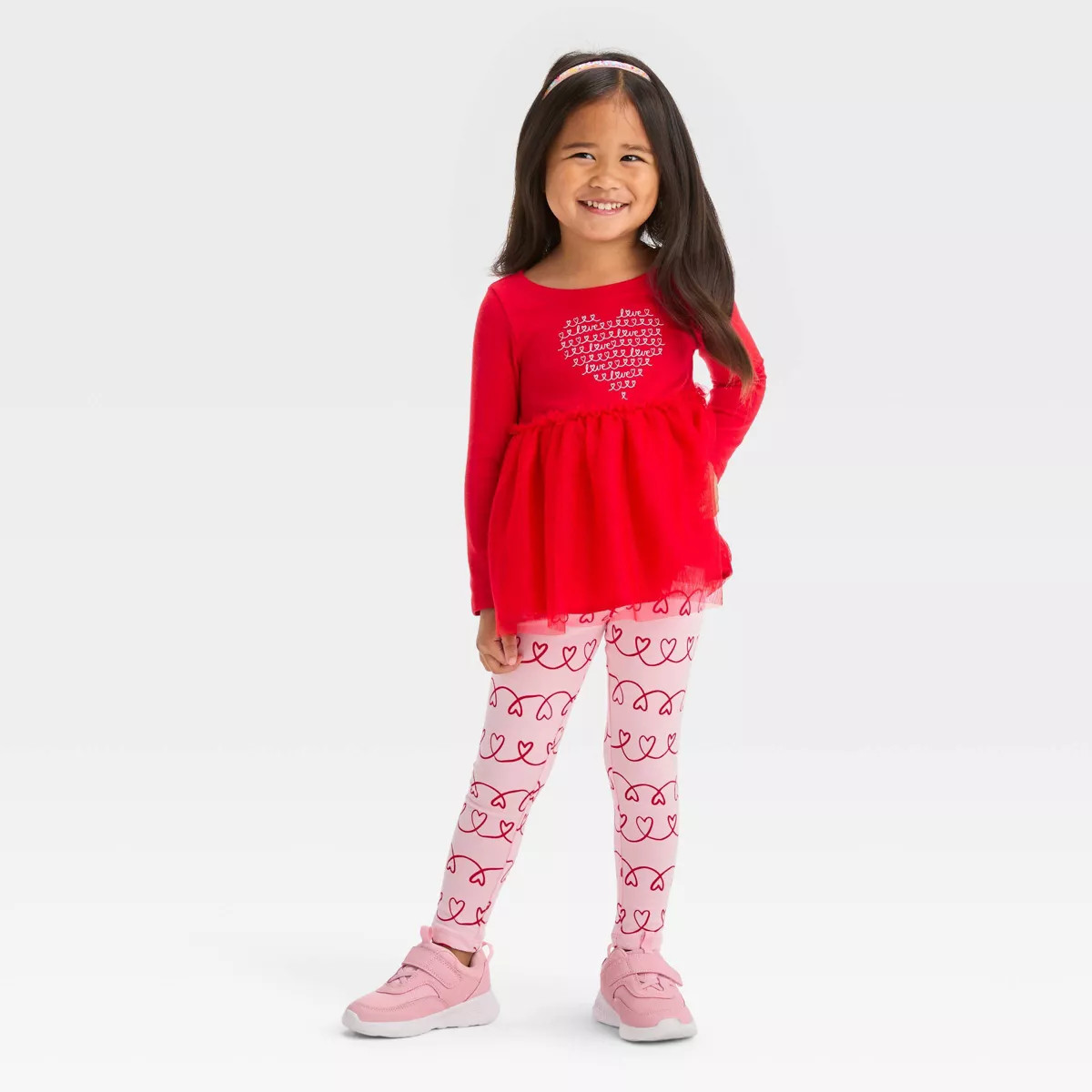 Toddler Girls' Valentine's Day Tulle Top & Bottom Set - Cat & Jack™ Red | Target