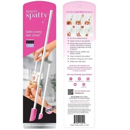 The Spatty & Spatty Daddy Beauty Spatty Set Cosmetic Spatula Two Piece Set (6 and 12 ) Pink Reusable | Walmart (US)