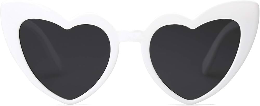 boqopod Clout Heart Shaped Sunglasses Goggles Vintage Cat Eye Mod Style Retro Kurt Cobain Glasses | Amazon (US)