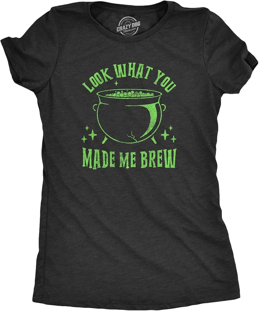Womens Look What You Made Me Brew T Shirt Funny Spooky Halloween Party Witch Cauldron Tee for Lad... | Amazon (US)