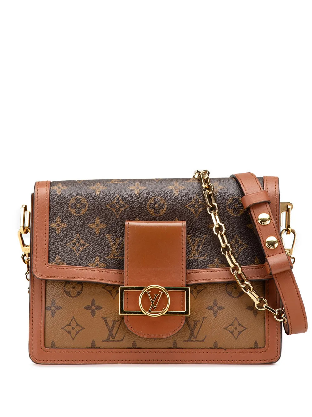 Louis Vuitton Pre-Owned 2019 Monogram Reverse Dauphine MM satchel - Brown | Farfetch Global