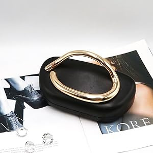 Acrylic Clutch Purse for Women Classic Round Acrylic Evening Handbag Vintage Metal Handlebars Bag... | Amazon (US)