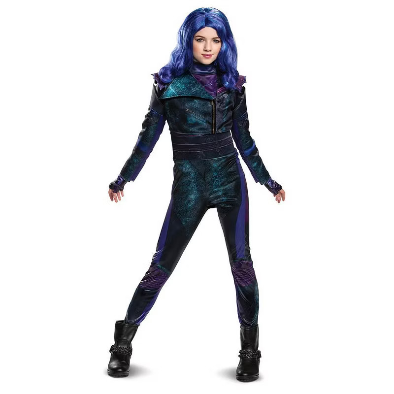 Kids' Disney Descendants Mal Deluxe Halloween Costume Jumpsuit | Target