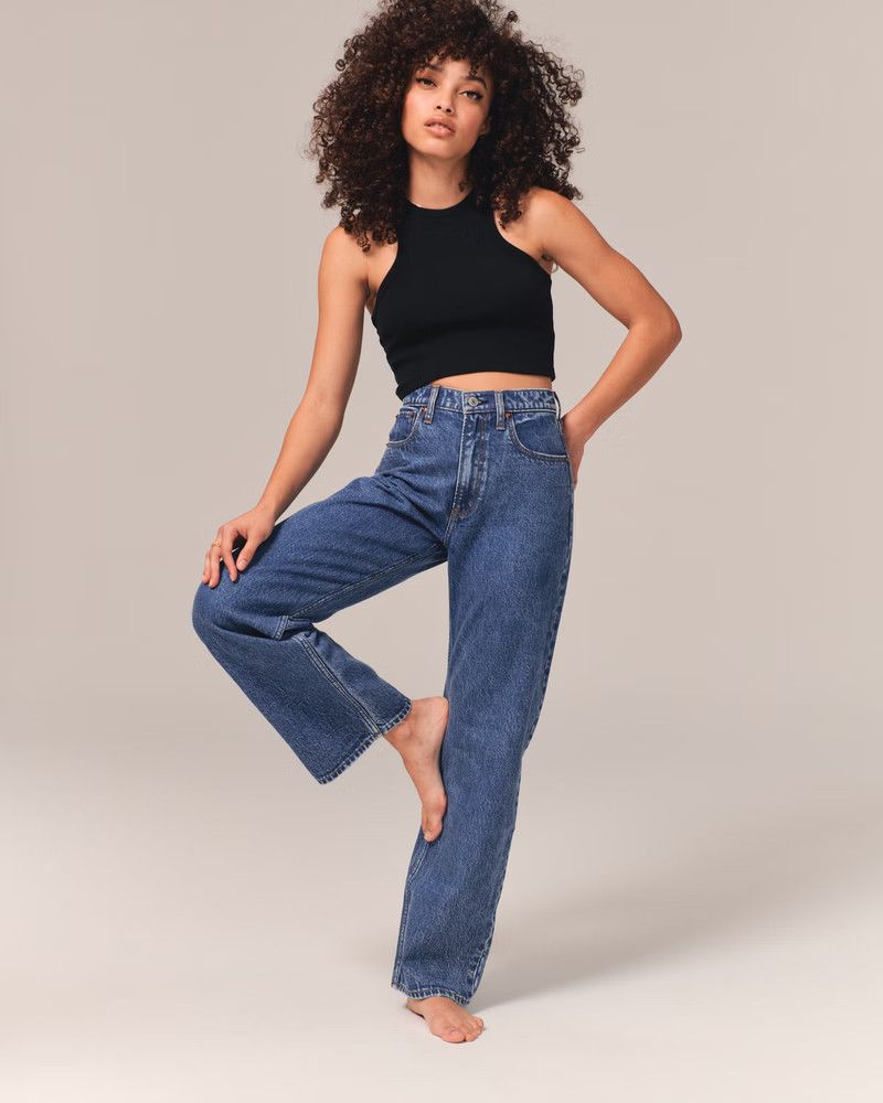 High Rise Loose Jean Blue Jeans Outfits Summer Pants Work Pants Business Casual | Abercrombie & Fitch (US)