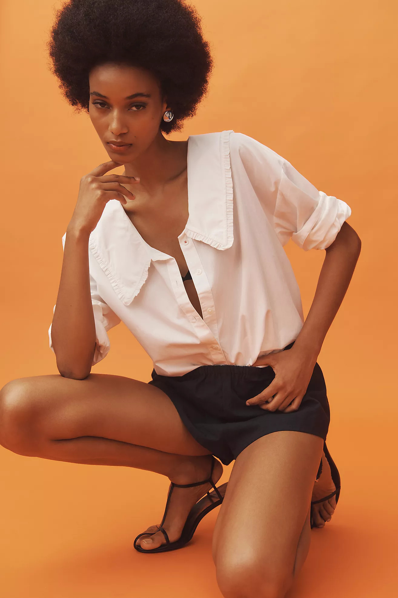 The Bennet Buttondown Shirt by Maeve: Ruffled Collar Edition | Anthropologie (US)