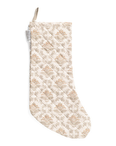 Field Of Florals Block Print Stocking | TJ Maxx