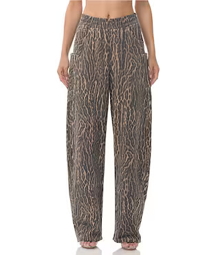 AFRM Ryan Coordinating Leopard Print Barrel Leg Fleece Sweatpants | Dillard's | Dillard's